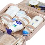 NISHEL Large Pink Travel Toiletry Bag for Women