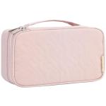 NISHEL Double Layer Pink Travel Makeup Bag