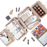 NISHEL Large Pink Travel Toiletry Bag for Women