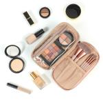 NISHEL Double Layer Pink Travel Makeup Bag