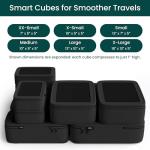 NOBL Jet Black Packing Cubes Set, 6 Pieces