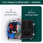 NOBL Jet Black Packing Cubes Set, 6 Pieces