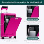 Nobl Zipperless Carry On Luggage - Hot Pink