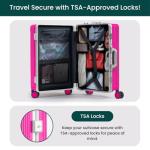 Nobl Zipperless Carry On Luggage - Hot Pink