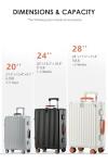 HotWay 24 Inch Grey Hardside Checked Luggage