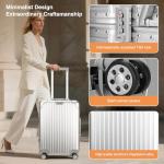 22-Inch Aluminum Carry-On Luggage with Spinner Wheels