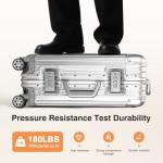 22-Inch Aluminum Carry-On Luggage with Spinner Wheels