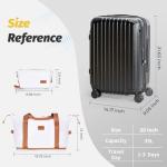 Rosamo 3 piece Luggage Set Suitcase 22x14x9 Airline Approved Carry on, ABS Hard Case Suitcases with Spinner Wheels, TSA Lock, Durable Waterproof Travel Set Black
