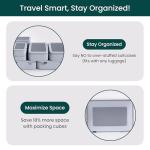 Nobl Travel Compressible Packing Cubes Set, 6 Pieces Travel Packing Organizers, Compression Luggage Cubes for Suitcases & Carry On, Space Saving (XXS, XS, S, M, L, XL) - Cloud
