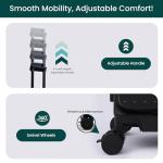 NOBL Duo Carry Carry-On Luggage with Detachable Side Bag, 22.1x14.6x10.5 Airline Approved, Noble Zipperless PC Hard Shell Suitcase & Crossbody, 360° Spinner Wheels, TSA Locks, USB Port - Jet Black