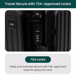 NOBL Duo Carry Carry-On Luggage with Detachable Side Bag, 22.1x14.6x10.5 Airline Approved, Noble Zipperless PC Hard Shell Suitcase & Crossbody, 360° Spinner Wheels, TSA Locks, USB Port - Jet Black