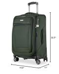 Ricardo Beverly Hills Avalon Softside Carry-On Luggage Made with Sustainable 100% Recycled PET (rPET), Lightweight, Eco-Friendly Travel, Expandable, Dual Spinner Wheels, Juniper Green, 20-inch