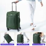 Ricardo Beverly Hills Avalon Softside Carry-On Luggage Made with Sustainable 100% Recycled PET (rPET), Lightweight, Eco-Friendly Travel, Expandable, Dual Spinner Wheels, Juniper Green, 20-inch