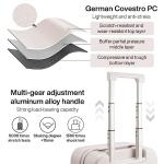 mixi Luggage Suitcase with Spinner Wheels, Hardside Rolling Suitcase PC with Cover & TSA Lock Lightweight Travel Case 24in Checked in, Off White（Slight Pink）