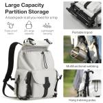 mixi Travel Backpack for Women Men, 18 Inch Carry On Laptop Backpack Flight Approved fits 16'' Laptop, Lightweight Waterproof Hiking Backpack Travel Outdoor Business Casual Daypack, Light Gray