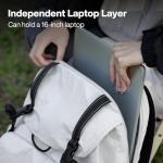 mixi Travel Backpack for Women Men, 18 Inch Carry On Laptop Backpack Flight Approved fits 16'' Laptop, Lightweight Waterproof Hiking Backpack Travel Outdoor Business Casual Daypack, Light Gray