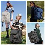 mixi Large Capacity Expandable Travel Backpack for Women & Men 15.6'' Laptop Carry On Weekender Bag Outdoor Hiking with Multifunction Pockets 180° Open Water Resistant 18 Inch 28L, Moonlight White