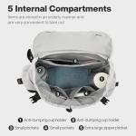 mixi Travel Backpack for Women Men, 18 Inch Carry On Laptop Backpack Flight Approved fits 16'' Laptop, Lightweight Waterproof Hiking Backpack Travel Outdoor Business Casual Daypack, Light Gray