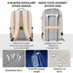 mixi Large Capacity Expandable Travel Backpack for Women & Men 15.6'' Laptop Carry On Weekender Bag Outdoor Hiking with Multifunction Pockets 180° Open Water Resistant 18 Inch 28L, Moonlight White