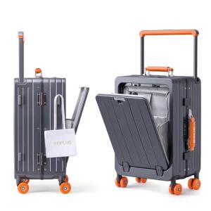 ROPPLus Zipperless 25-Inch Rolling Suitcase with USB Ports