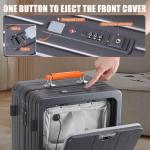 ROPPLus Zipperless 25-Inch Rolling Suitcase with USB Ports