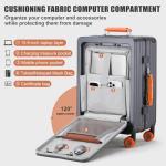 ROPPLus Zipperless 25-Inch Rolling Suitcase with USB Ports