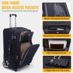 ROPPLUS Expandable Softside Luggage with Large Wheels