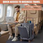 ROPULS Zipperless 25-Inch Rolling Suitcase with USB