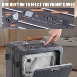 ROPULS Zipperless 25-Inch Rolling Suitcase with USB