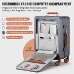 ROPULS Zipperless 25-Inch Rolling Suitcase with USB