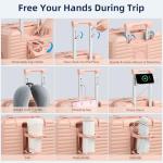 HanTrip 24-Inch Pink Spinner Luggage with Charger