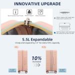 HanTrip 24-Inch Pink Spinner Luggage with Charger