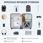 HanTrip 24-Inch Pink Spinner Luggage with Charger