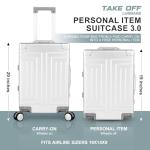 KANGSHILU 20" Aluminum Carry-On Luggage with Spare Wheels