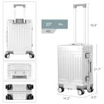 KANGSHILU 20" Aluminum Carry-On Luggage with Spare Wheels