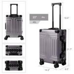 KANGSHILU 28-Inch Aluminum Magnesium Zipperless Luggage
