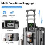 20-Inch Hardside Carry-On Luggage with Cup Holder