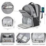Gray Insulated Laptop Lunch Backpack with USB Port
