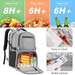 Gray Insulated Laptop Lunch Backpack with USB Port
