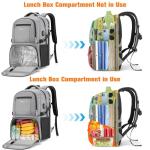 Gray Insulated Laptop Lunch Backpack with USB Port