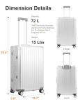 KANGSHILU 26'' Aluminum Magnesium Suitcase with Spinner Wheels
