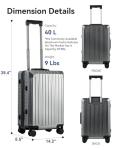 KANGSHILU Lightweight Aluminum Carry-On Luggage 20