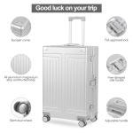 KANGSHILU 28 Inch Zipperless Spinner Luggage, Silver