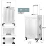 KANGSHILU 28 Inch Zipperless Spinner Luggage, Silver