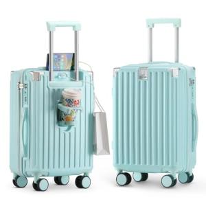 20-Inch Carry-On Luggage with Cup Holder & USB Port