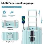 20-Inch Carry-On Luggage with Cup Holder & USB Port