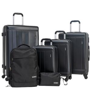 Tripcomp 6-Piece Hardside Luggage Set with Backpacks