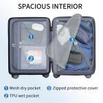 KROSER Expandable Carry-On Luggage with USB Port