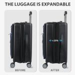 KROSER Expandable Carry-On Luggage with USB Port