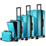 Expandable Teal Blue 4-Piece Hardshell Luggage Set